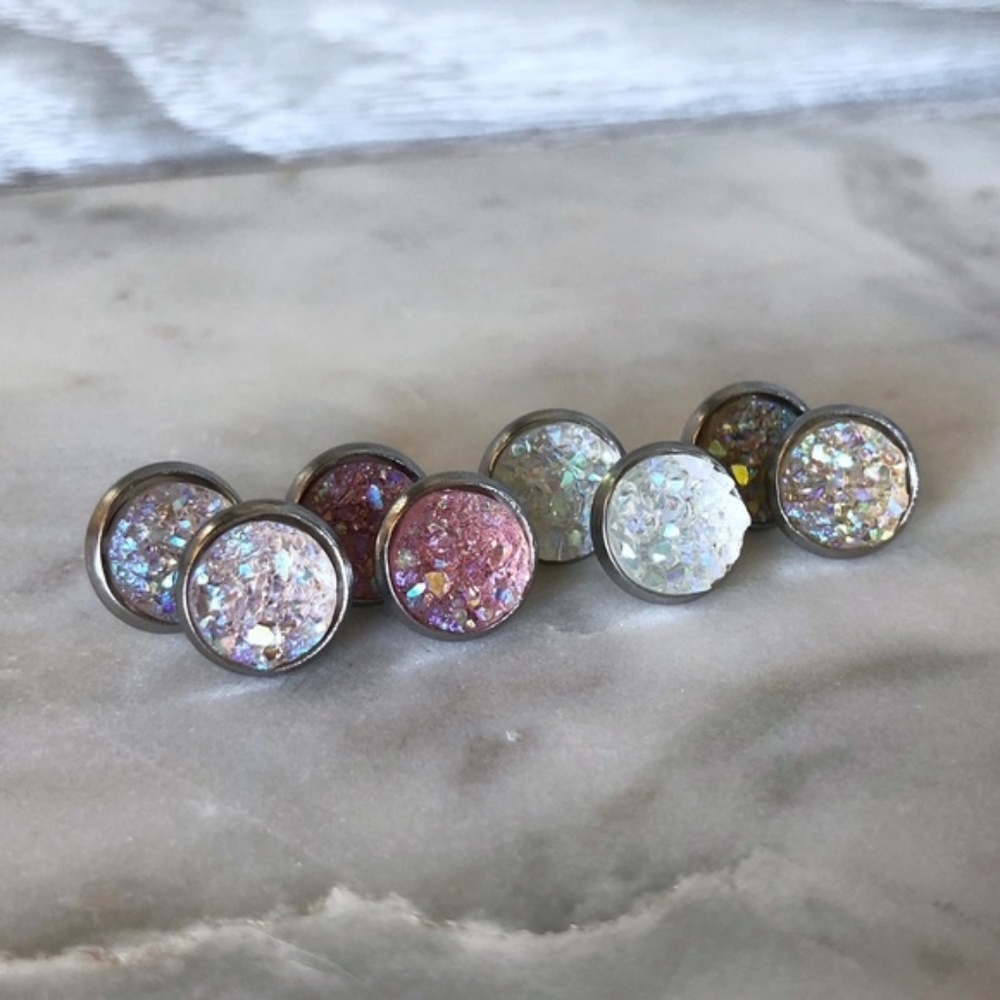 Druzy stud earrings